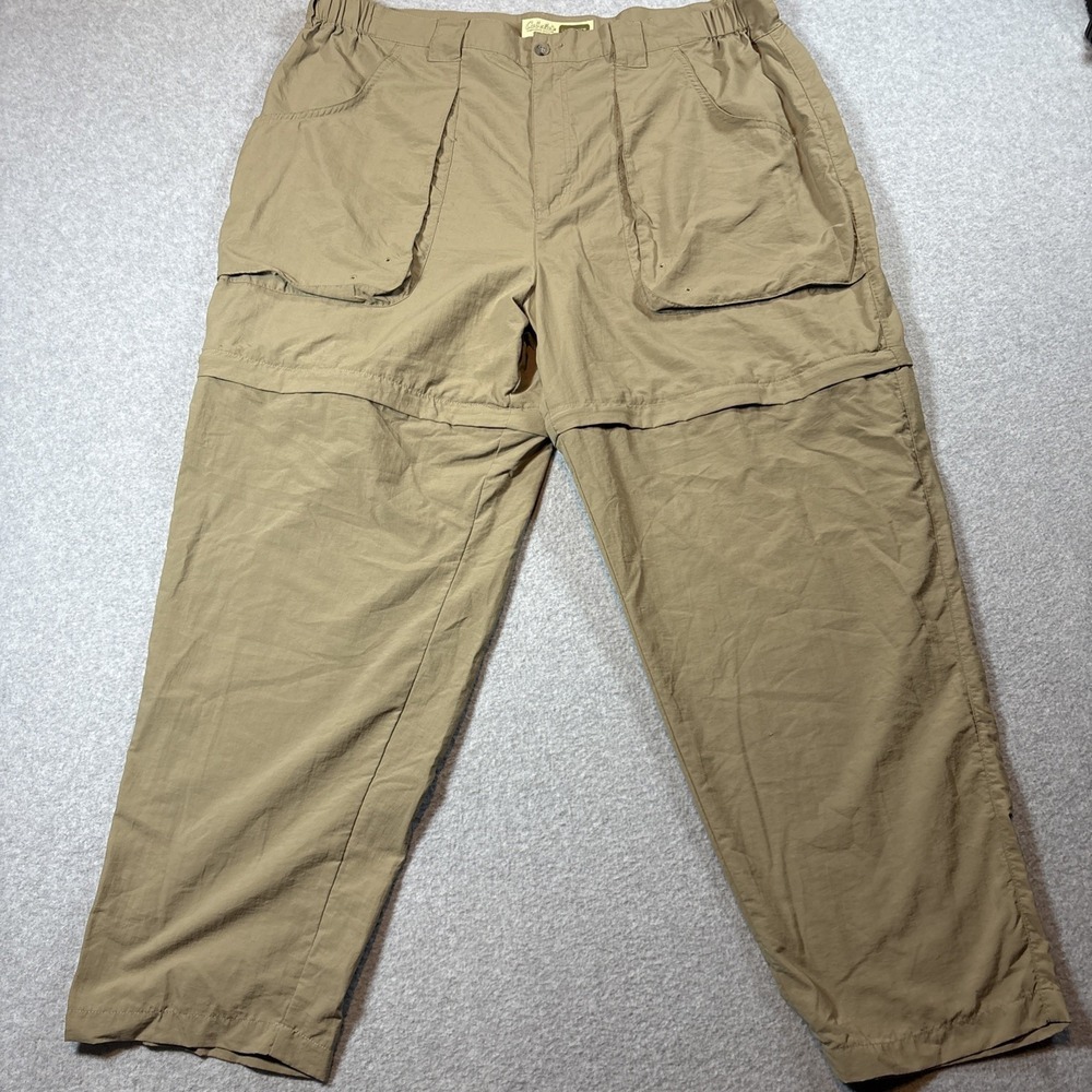 Cabela's Men's Hiking Convertible Khaki Pants Sz 2XL (L30 Lightweight 100% Nylon